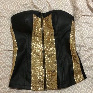 faux leather sleeveless top